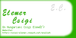 elemer csigi business card